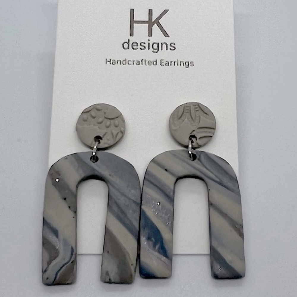Handcrafted Marbled Arch Earrings